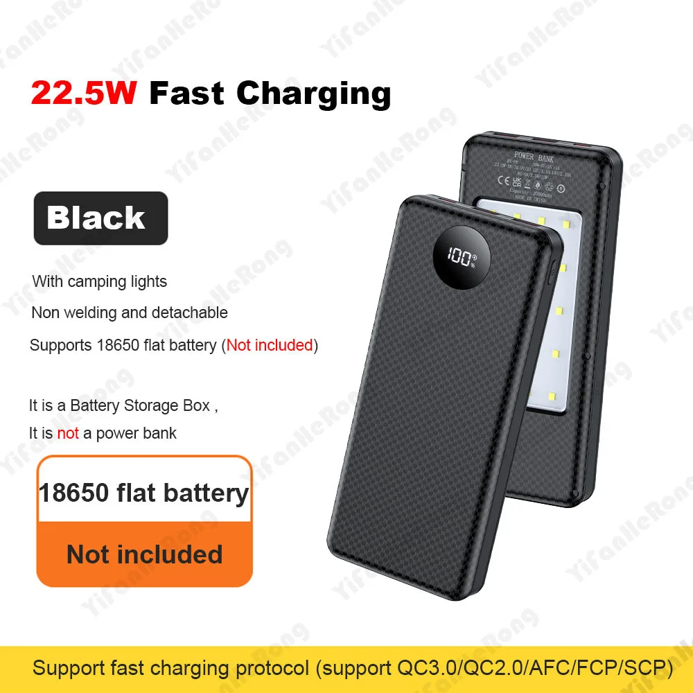 DIY Dual USB Type C Box 18650 Battery Power Case Digital Display for 8x18650 Battery Charging Outer Case QC3.0 PD22.5W Wireless - Image 9