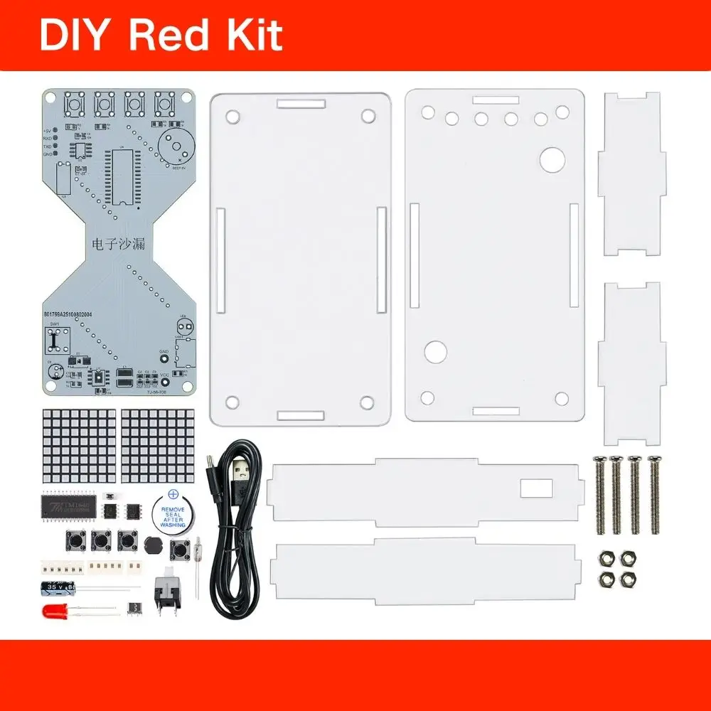DIY Electronic Kit LED Dot Matrix Component Hourglass Gravity-Sensing Timer PCB Soldering Practice Kit Dual Power Supply DC5V - Image 7