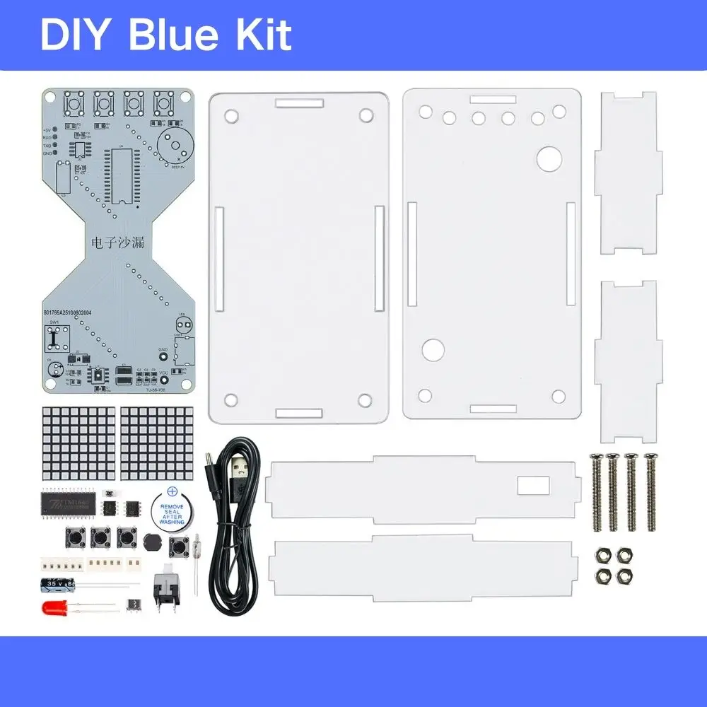 DIY Electronic Kit LED Dot Matrix Component Hourglass Gravity-Sensing Timer PCB Soldering Practice Kit Dual Power Supply DC5V - Image 8