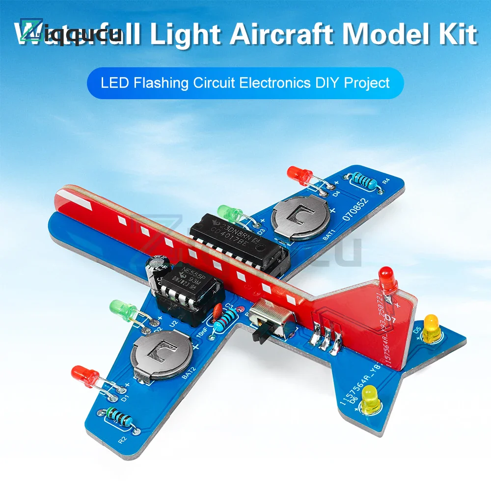 DIY Electronic Kit LED Flow Light Aircraft Model Kit DIY Electronic Welding Practice Kit Electronic Science Assembly Kit - Image 2