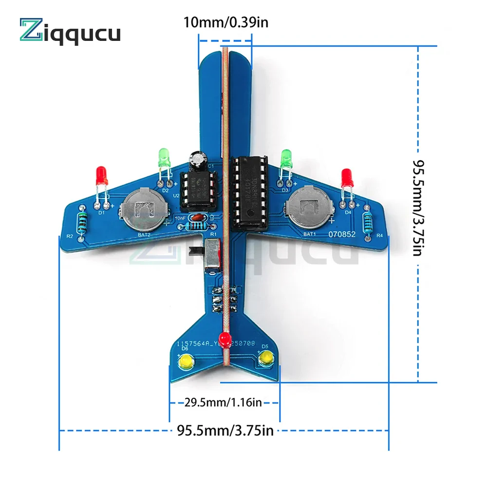 DIY Electronic Kit LED Flow Light Aircraft Model Kit DIY Electronic Welding Practice Kit Electronic Science Assembly Kit - Image 4