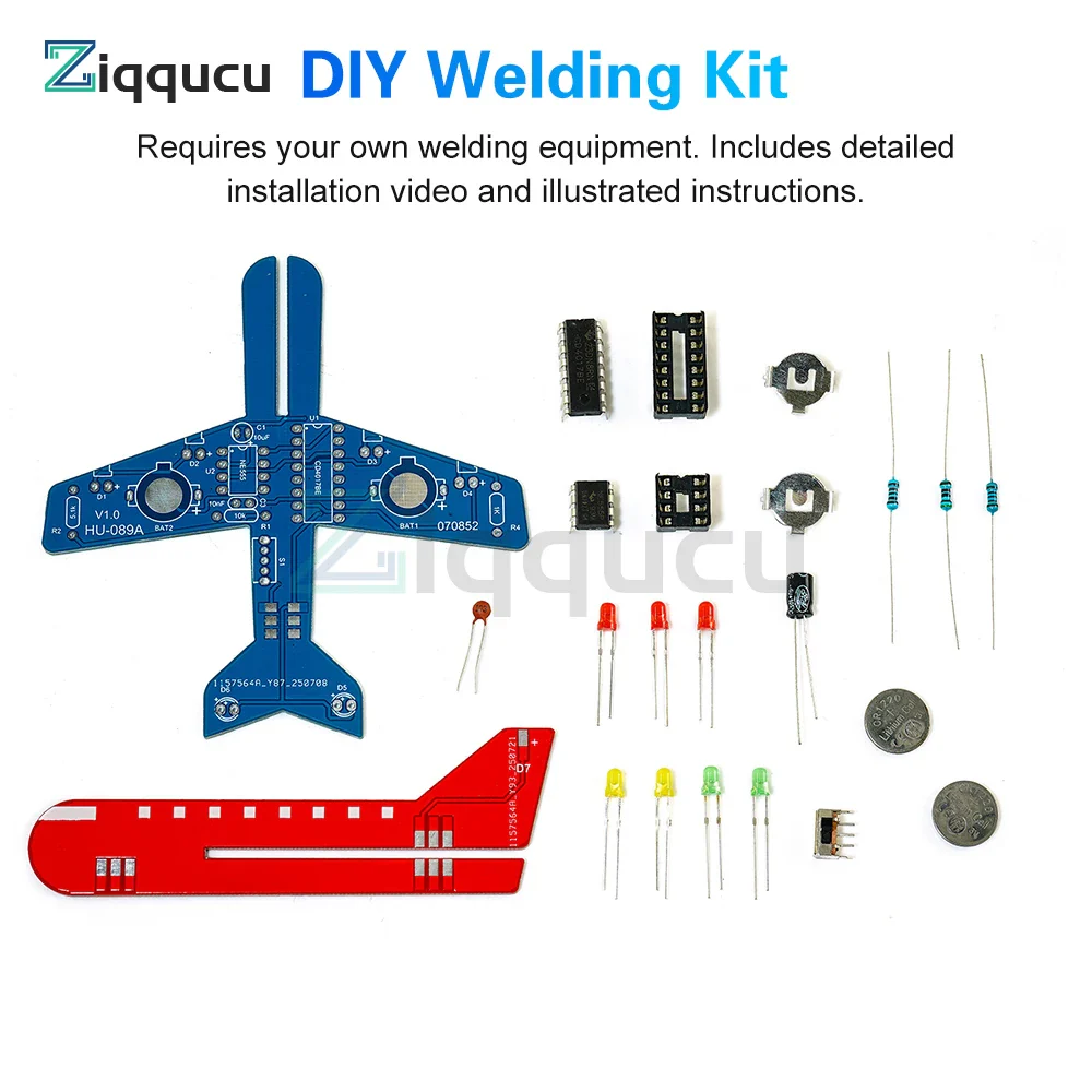 DIY Electronic Kit LED Flow Light Aircraft Model Kit DIY Electronic Welding Practice Kit Electronic Science Assembly Kit - Image 5