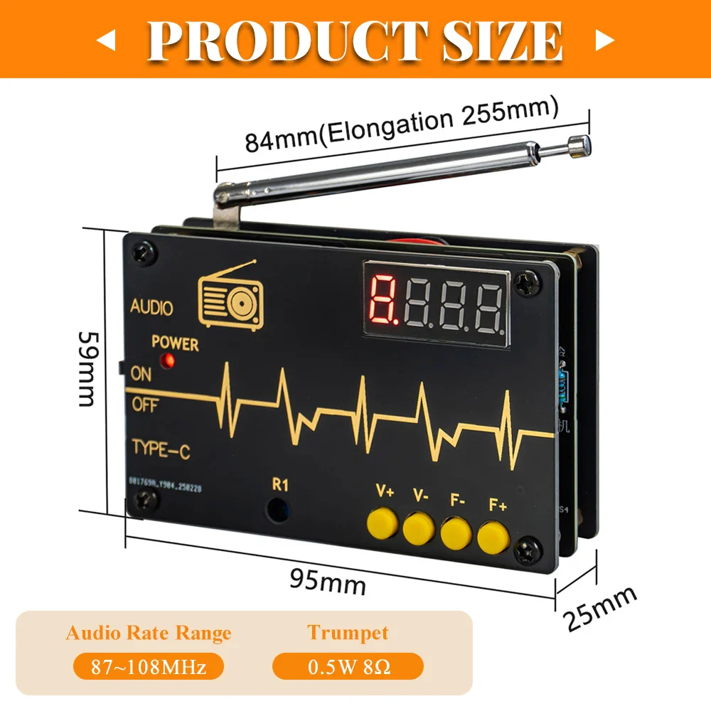 DIY Electronic Kit RDA5807M FM Radio 87-180MHz with Digital Tube Display STC15 Microcontroller Electronic Soldering Projects - Image 2