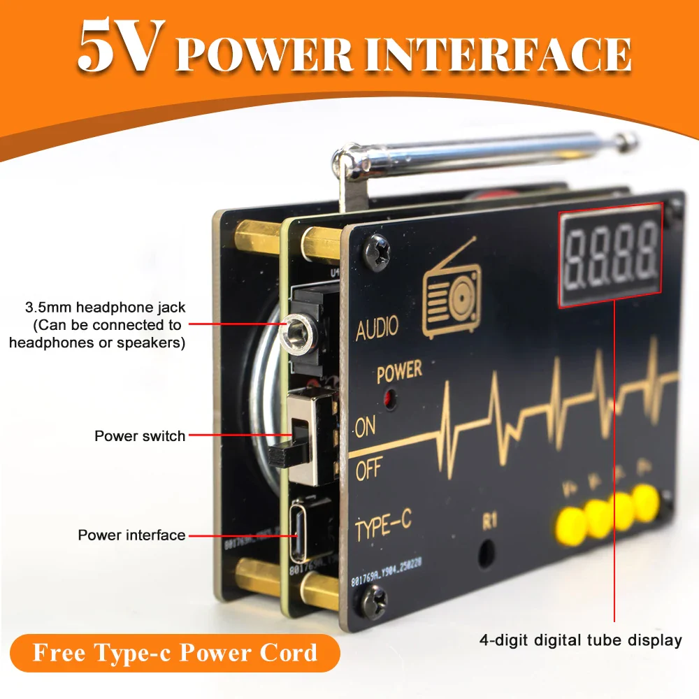 DIY Electronic Kit RDA5807M FM Radio 87-180MHz with Digital Tube Display STC15 Microcontroller Electronic Soldering Projects - Image 4