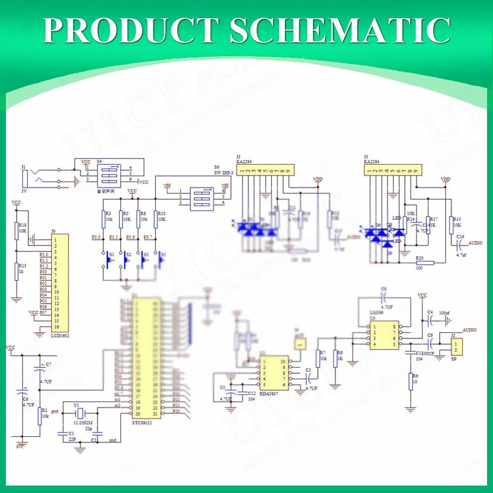 DIY FM Radio Electronic Kit Adjustable Frequency 87-108MHZ LCD1602 Display PCB Soldering Project Practice Solder RDA5807 - Image 5