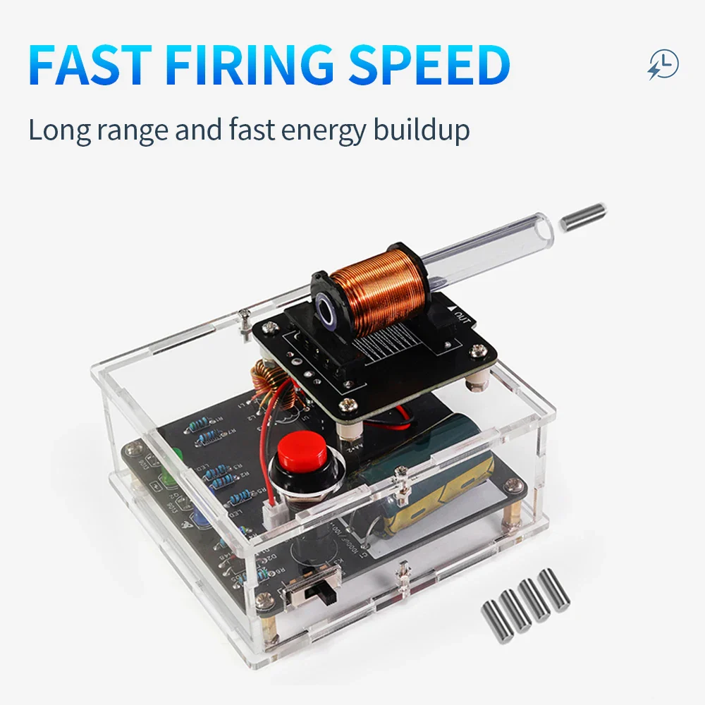 DIY High-Voltage Electromagnetic Cannon Electronic Kit DC3V Enhanced Edition Circuit Board Soldering Practice Kit - Image 3