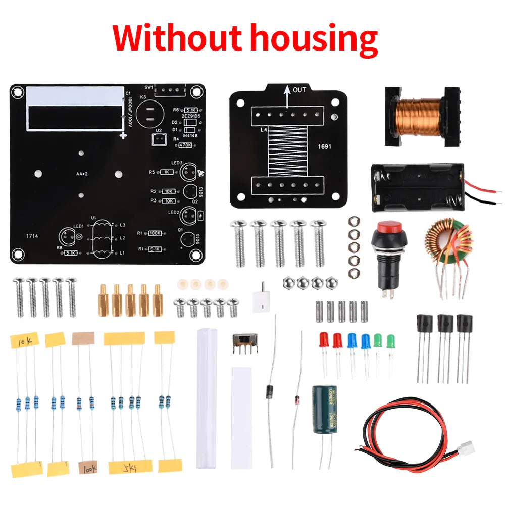 DIY High-Voltage Electromagnetic Cannon Electronic Kit DC3V Enhanced Edition Circuit Board Soldering Practice Kit - Image 7