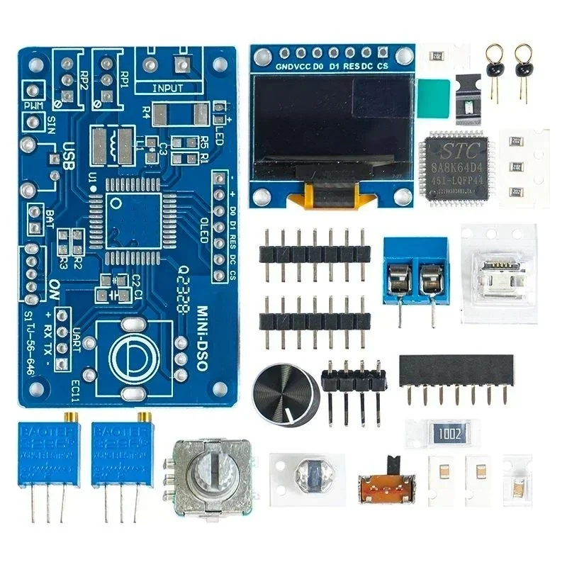 DIY Mini Digital Oscilloscope Kit STC8K8A Microcontroller Electronic Soldering Practice Loose Parts - Image 4