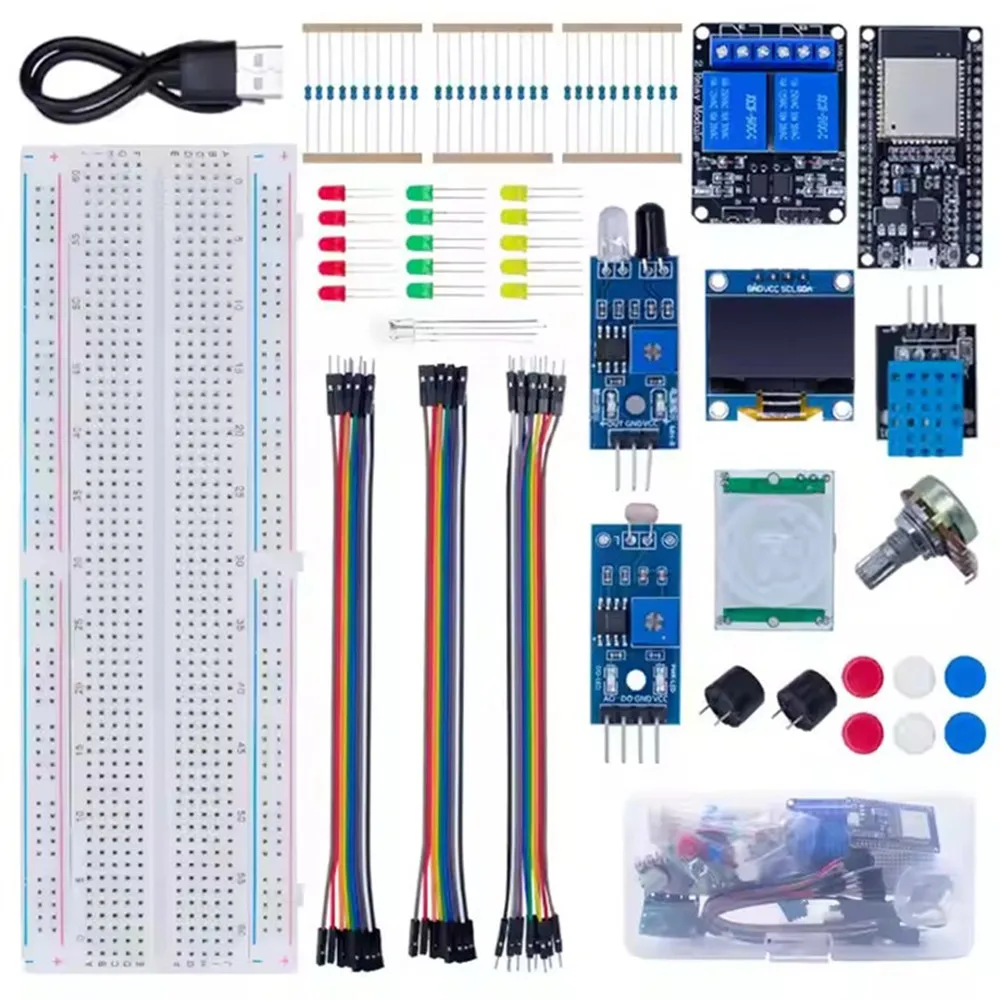 DIY Starter Kit for ESP32 ESP-32S WIFI with Storage Box Learning Basic Starter Kit 0.96 Inch Oled Pir Motion Sensor - Image 3