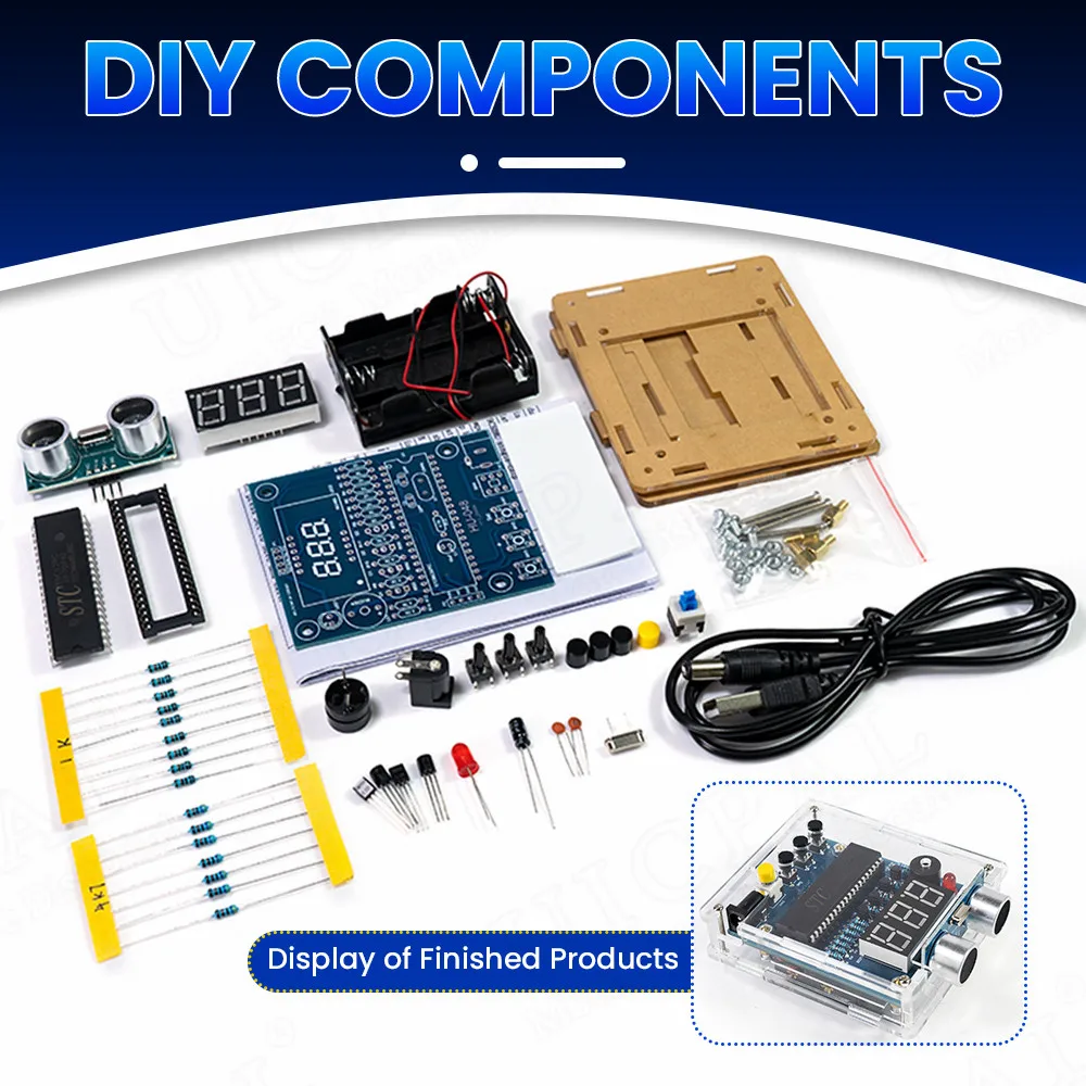 DIY Ultrasonic Ranging Electronic Kit STC with LED Measuring Distance 0-4M Radar Alarm DIY Soldering Project Practice Solder - Image 6
