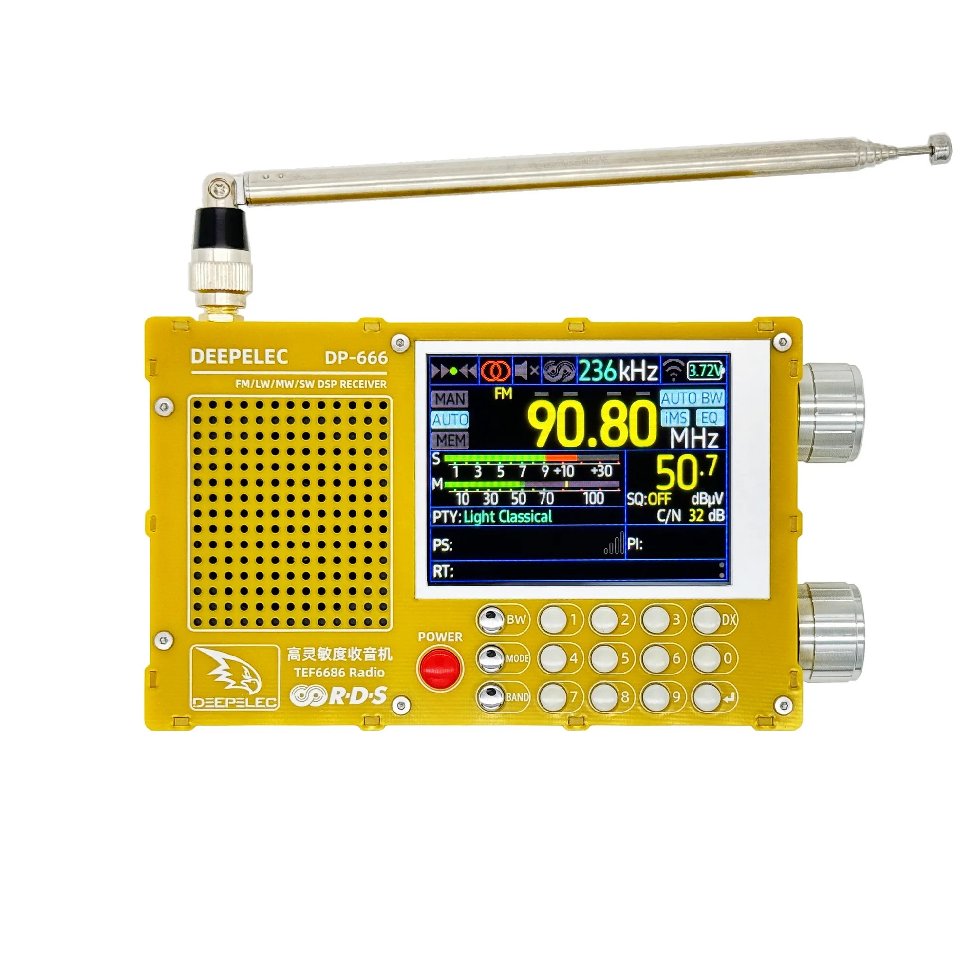DP-666 TEF6686 Radio High Sensitivity Full Band FM AM LW MW SW Shortwave ESP32 RDS 2.8 inch IPS LCD DEEPELEC - Image 9