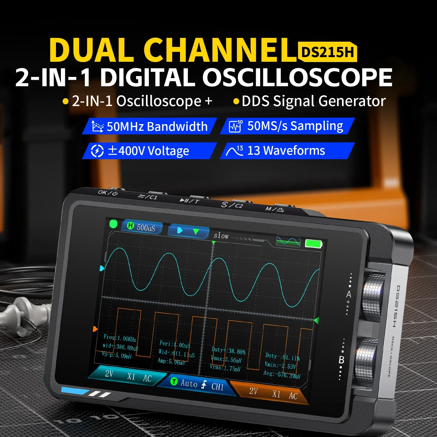 FNIRSI DS215H 2 in 1 Mini Repair tool, Dual channel - Image 2