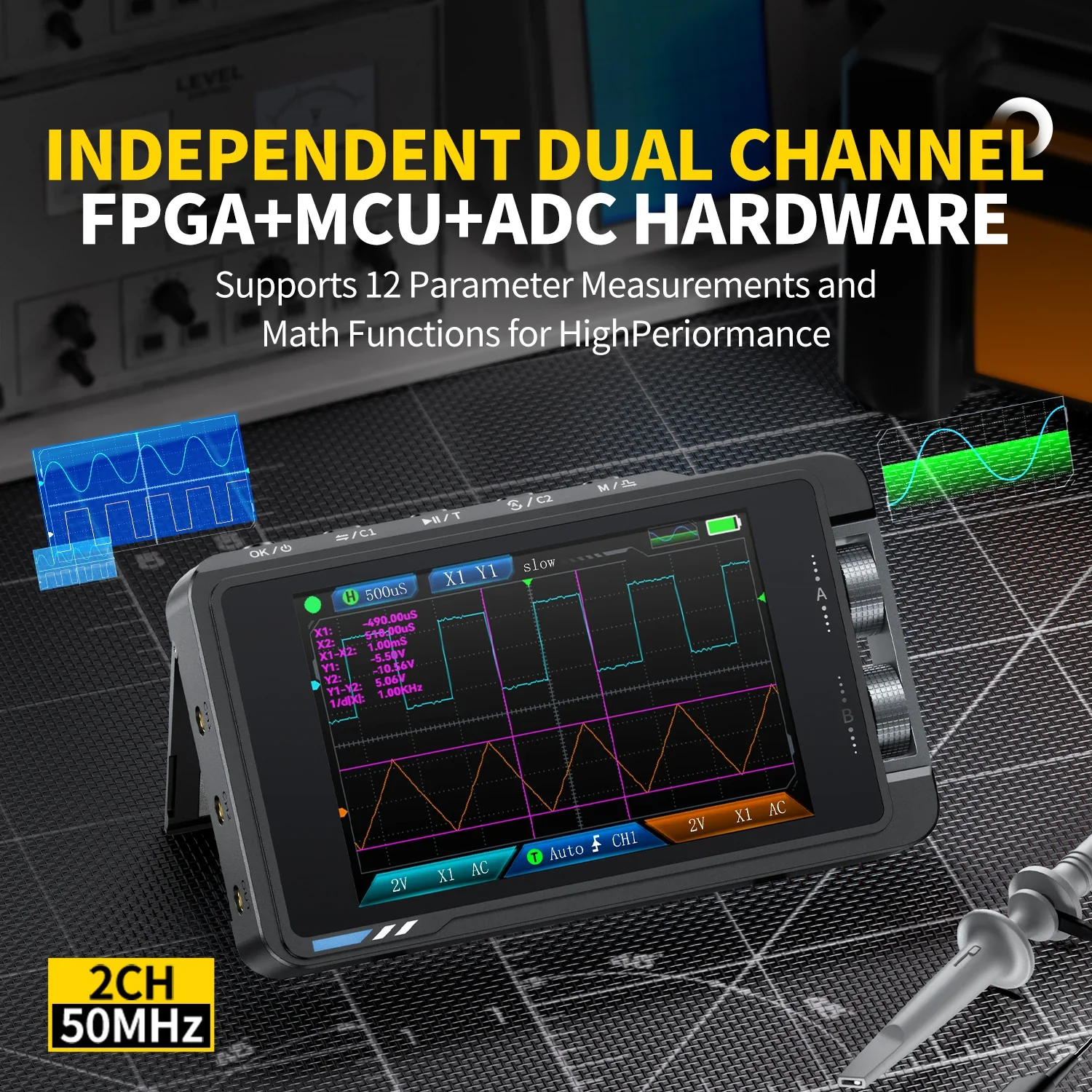 FNIRSI DS215H 2 in 1 Mini Repair tool, Dual channel - Image 3