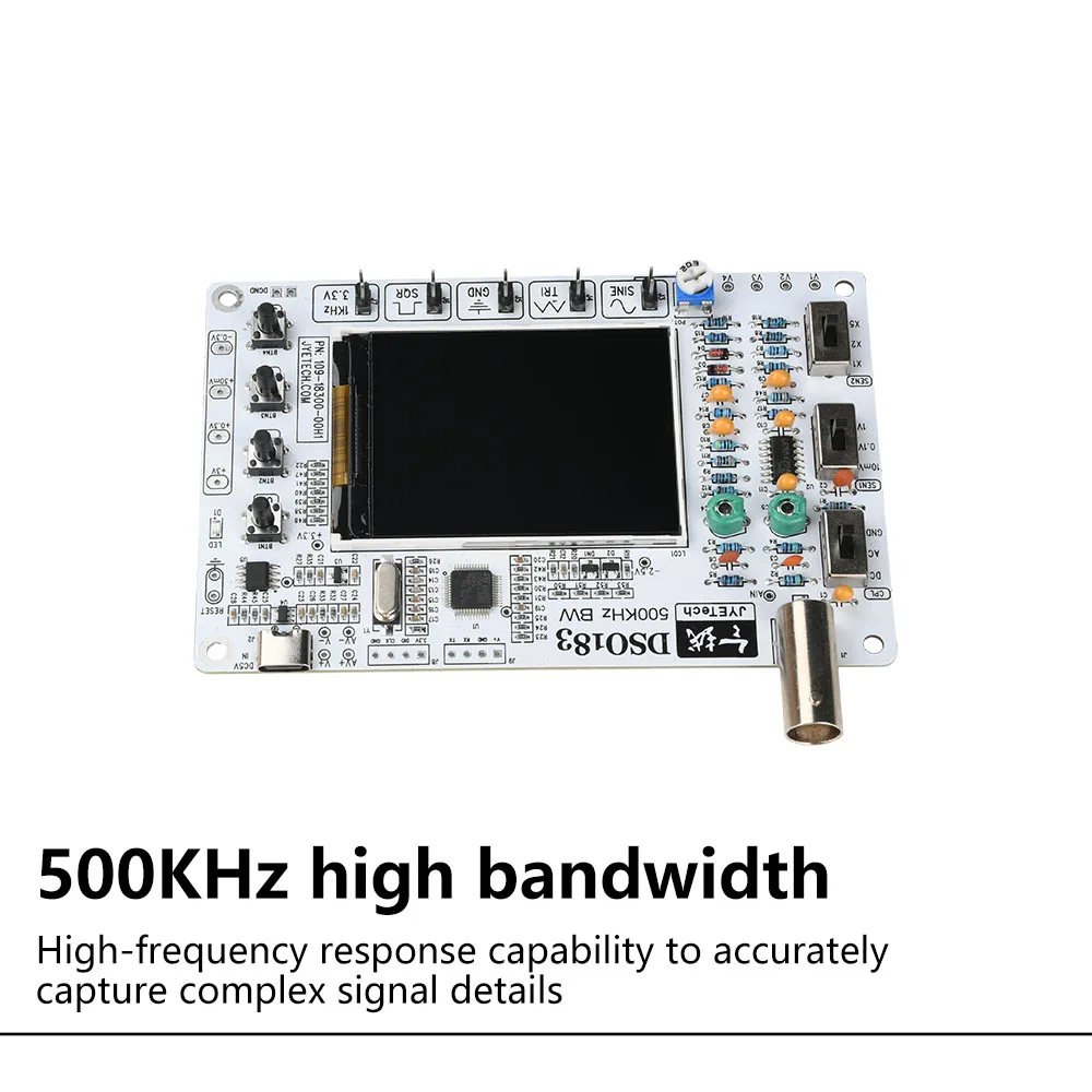 DSO183 DC 5V DIY Digital Oscilloscope Kit 0-500kHz Oscilloscope Soldering Kit Type-C Interface For Electronics Enthusiasts - Image 4