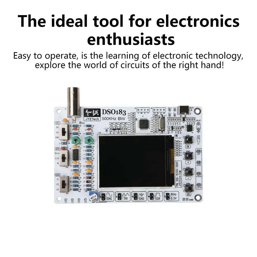 DSO183 DC 5V DIY Digital Oscilloscope Kit 0-500kHz Oscilloscope Soldering Kit Type-C Interface For Electronics Enthusiasts - Image 5