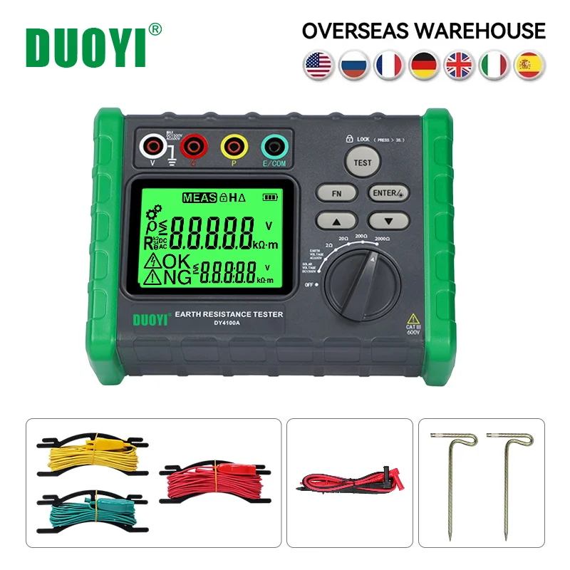 Duoyi 4100A Digital Ground Resistance Test Lightning Protection Detection Measuring Instrument Rocker Ground Resistance Tester - Image 2