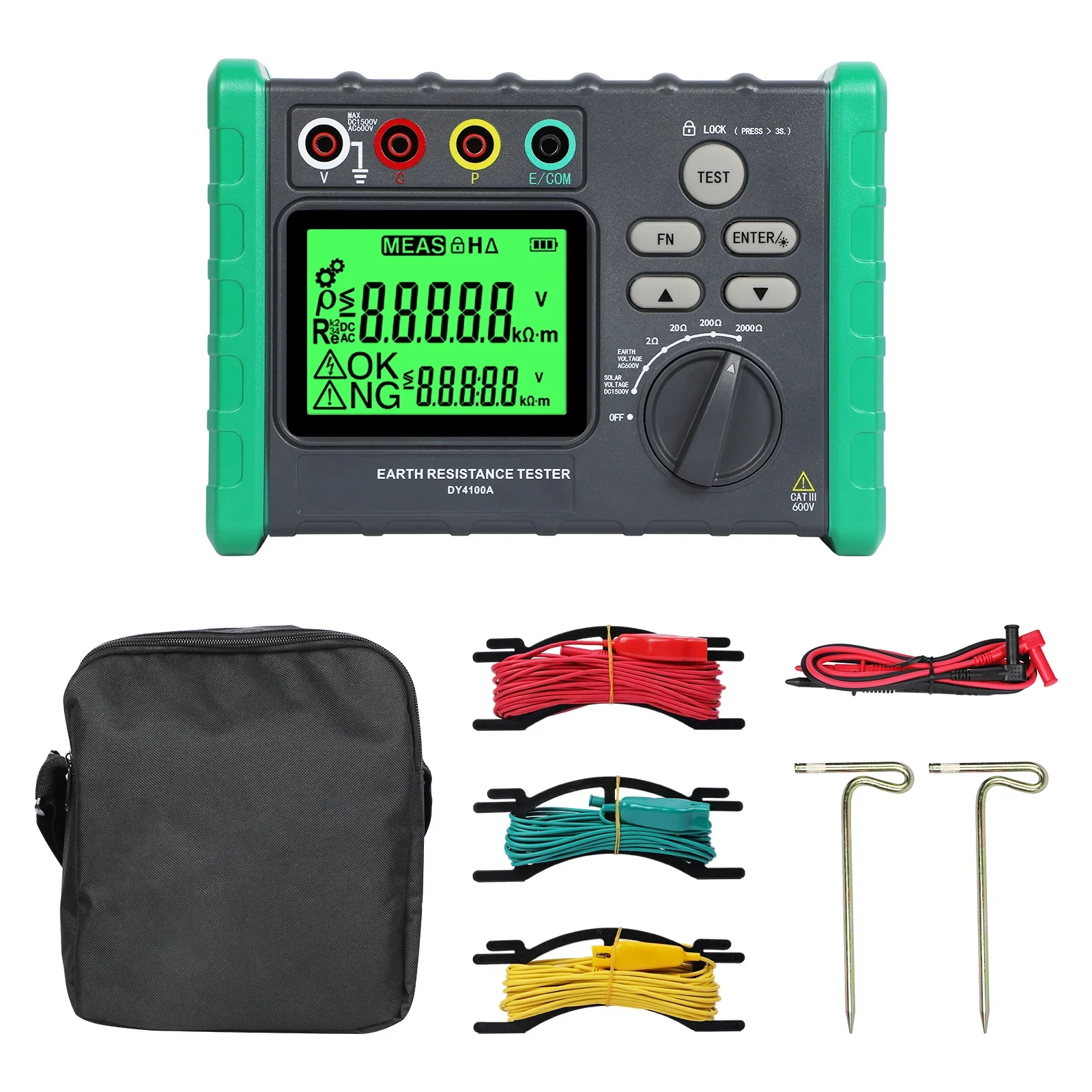 Duoyi 4100A Digital Ground Resistance Test Lightning Protection Detection Measuring Instrument Rocker Ground Resistance Tester - Image 7