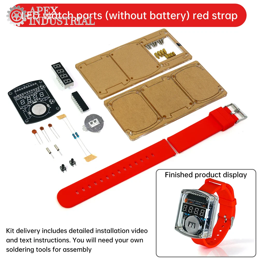 Electronic Watch DIY Kit LED Digital Tube Display Microcontroller Clock Assembly Circuit Board Making Creative Welding Practice - Image 9