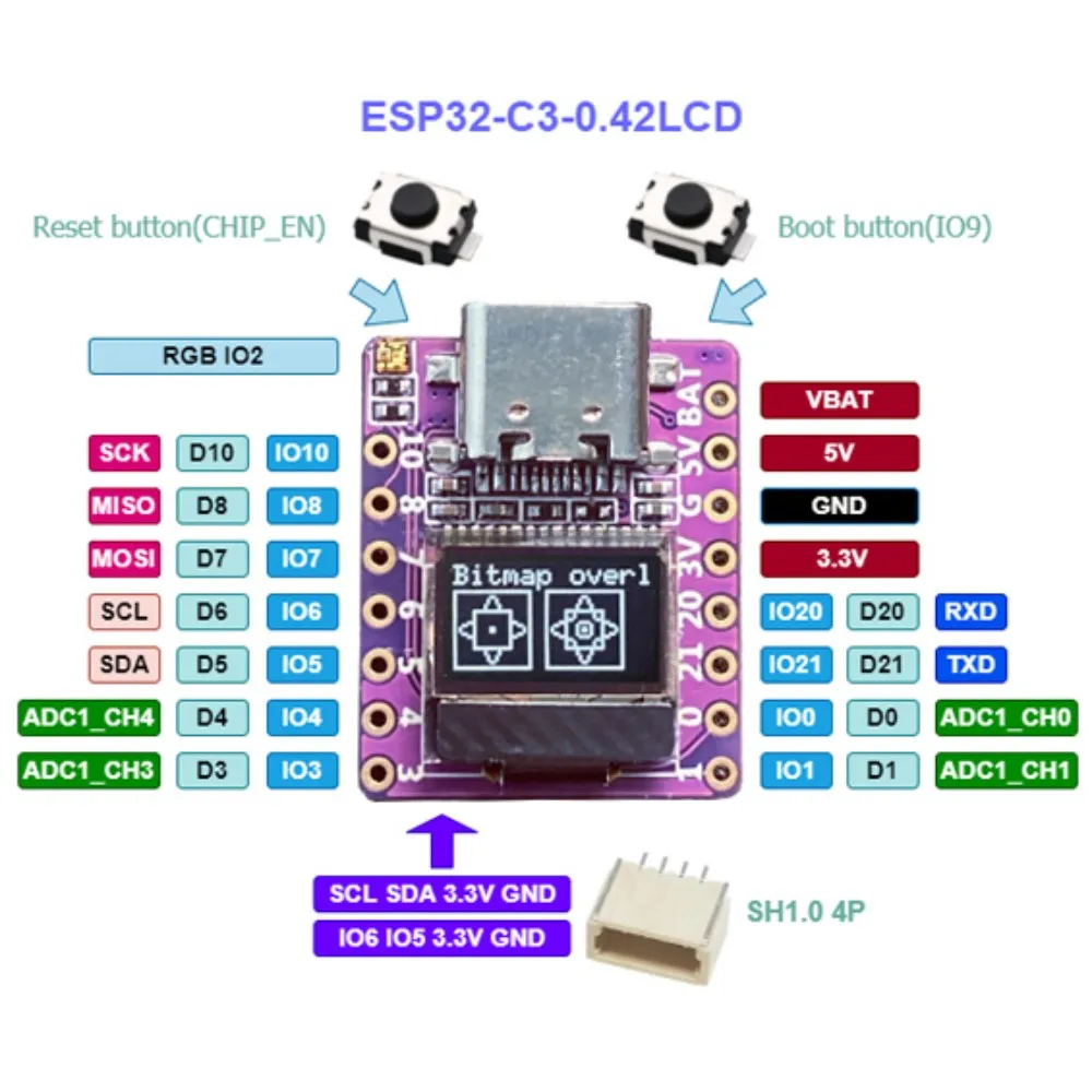 ESP32 C3 0.42 inch LCD Development Board RISC-V WiFi Bluetooth Micropython - Image 5