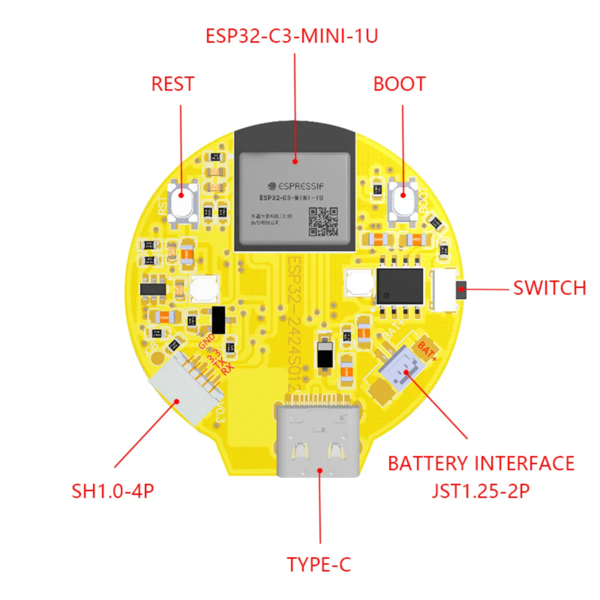 ESP32-C3 1.28 Inch Round Display GC9A01 IPS LCD Touch/Not Touching Screen ESP32 WIFI Bluetooth Dual Core Board for Arduino LVGL - Image 3