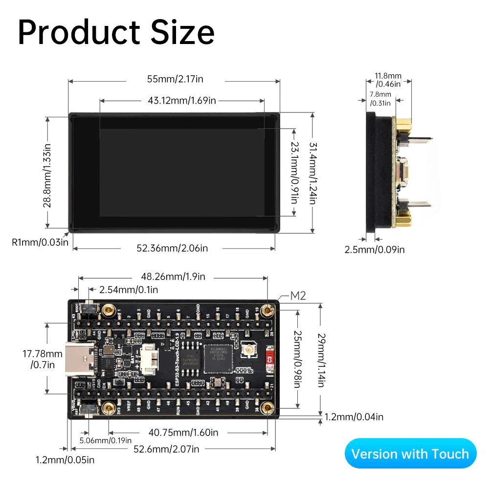 ESP32-C6 1.9 Inch Capacitive Touch Display IPS 170×320 LCD Camera Touch Option Supports WiFi Bluetooth Development Board ESP-32 - Image 3