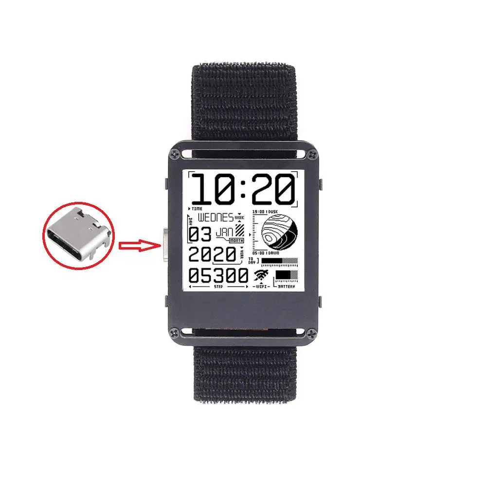 ESP32 Open Source V2.0 Gift E-ink Display Smart Watch Display Screen 200x200 Ultra-low Power Electronic Smart Watch 2025 - Image 2