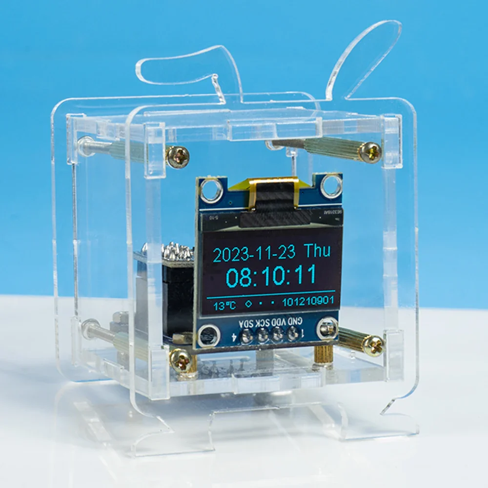 ESP8266 DIY Digital Clock Kit 0.96 Inch Mini Weather Clock WIFI Soldering Practice Electronic Multifunctional Weather Station - Image 6