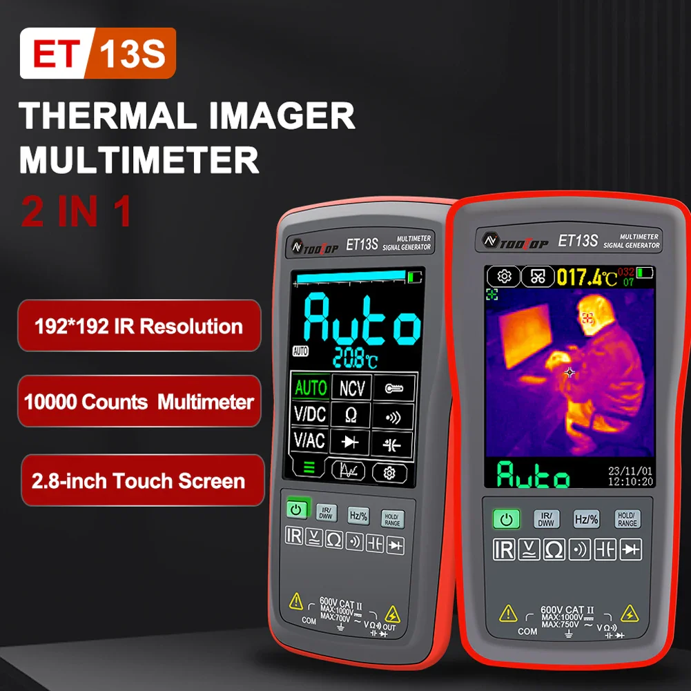ET13S 2in1 Thermal Imager Multimeter 10000 Counts Counts 2.8-inch Touchscreen -20℃ to 550℃ Temperature Measurement IR-Camera - Image 2