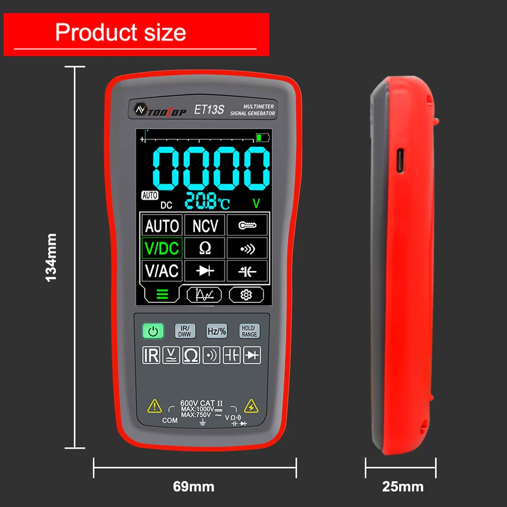 ET13S 2in1 Thermal Imager Multimeter 10000 Counts Counts 2.8-inch Touchscreen -20℃ to 550℃ Temperature Measurement IR-Camera - Image 6