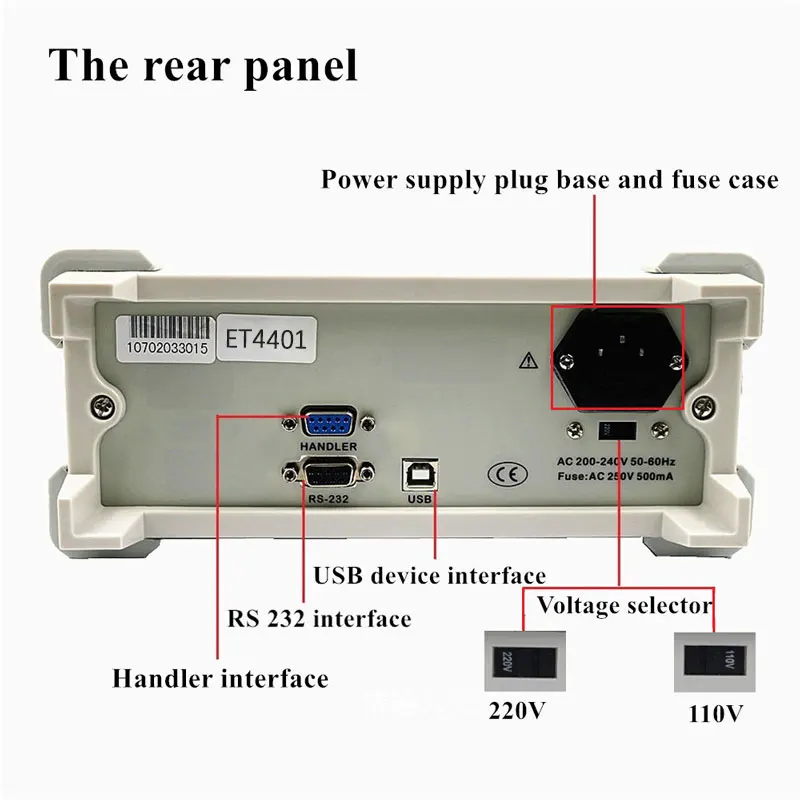 ET4401 ET4410 LCR Benchtop Digital Bridge Tester Desktop LCR Meter Capacitance Resistance Impedance Inductance Measure Meter - Image 2