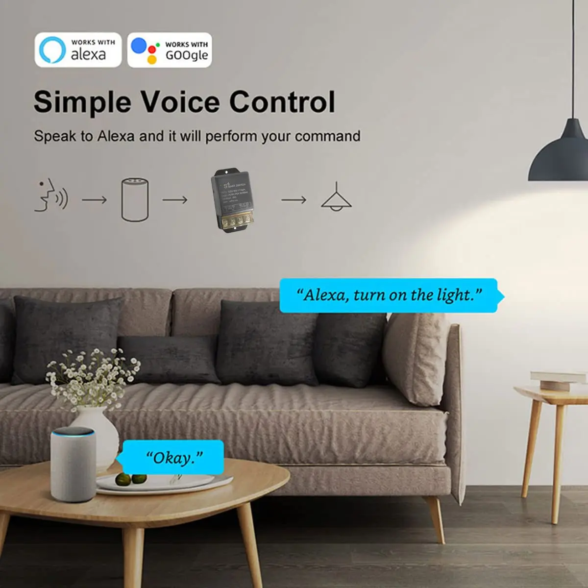 eWeLink 30A High-Power Smart WiFi Relay Switch - Wireless Remote Control via APP/Alexa/Google Home | DIY Timer & Automation | Pl - Image 3