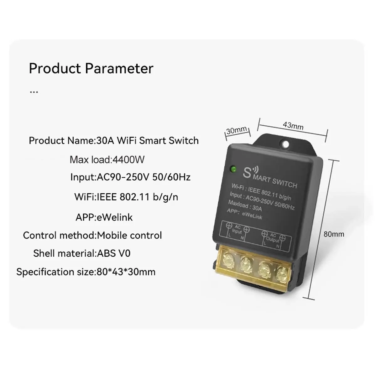 eWeLink 30A High-Power Smart WiFi Relay Switch - Wireless Remote Control via APP/Alexa/Google Home | DIY Timer & Automation | Pl - Image 5