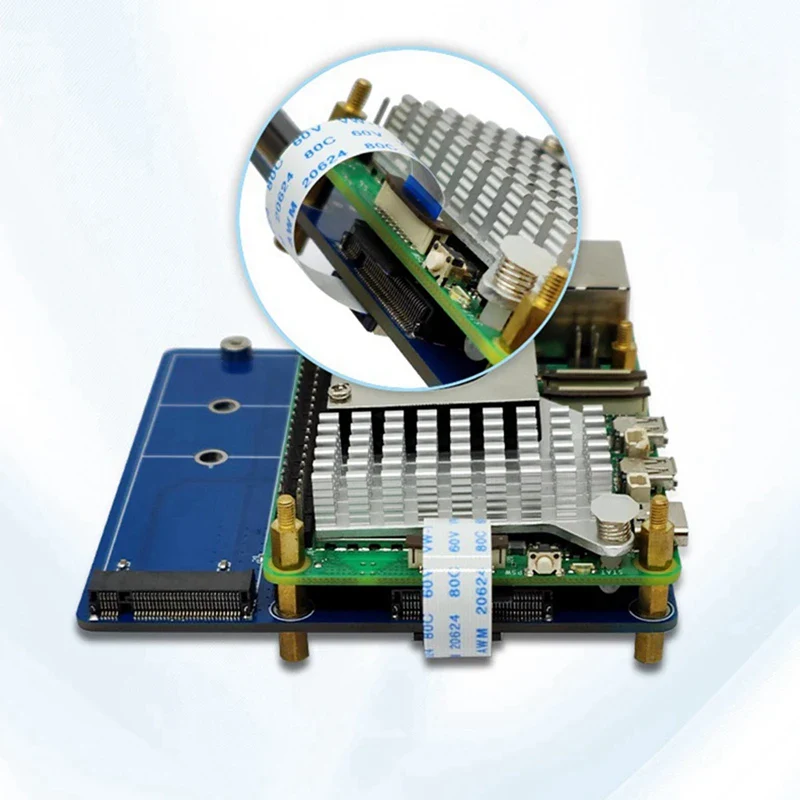 Expansion Board Module For Raspberry Pi 5 PCIE M.2 Dual SSD Expansion Board NVME Protocol Portable Module - Image 4
