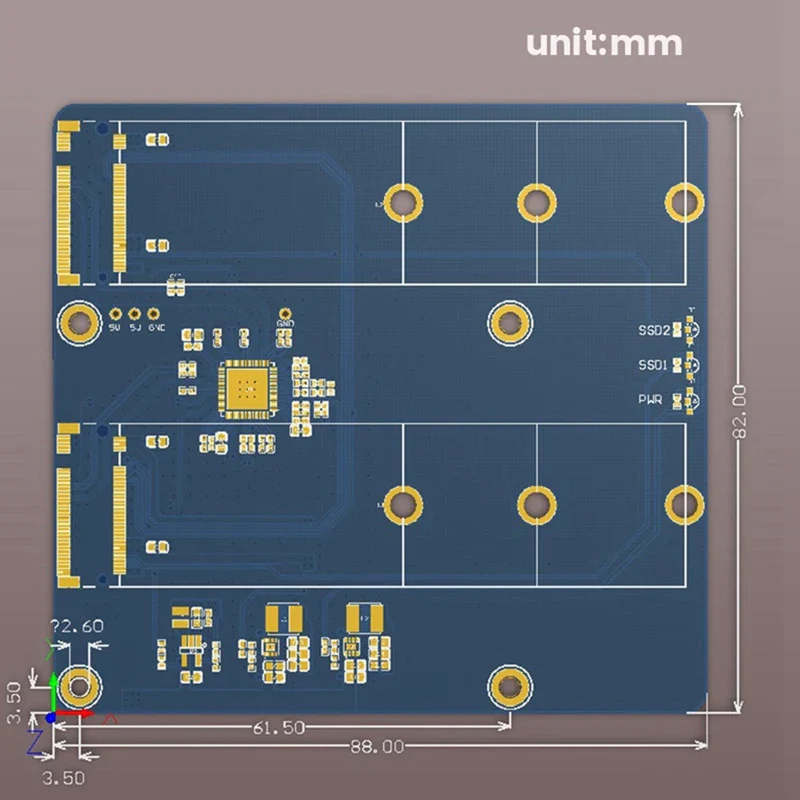 Expansion Board Module For Raspberry Pi 5 PCIE M.2 Dual SSD Expansion Board NVME Protocol Portable Module - Image 5