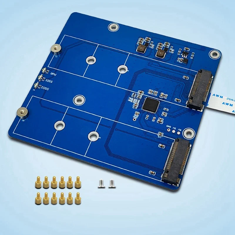 Expansion Board Module For Raspberry Pi 5 PCIE M.2 Dual SSD Expansion Board NVME Protocol Portable Module - Image 6