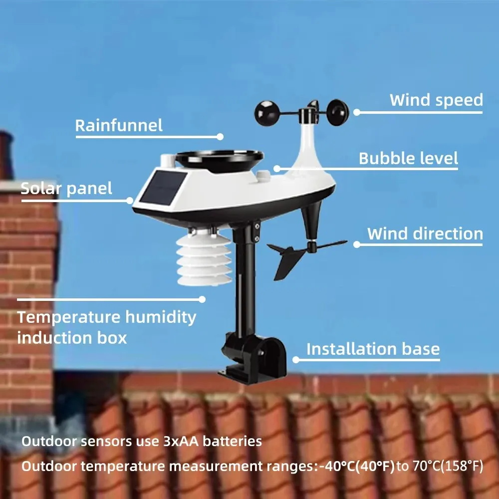 FJ3390A Functional Professional Weather Station Temperature Humidity Wind Speed and Rainfall Detection Weather Forecast Clock - Image 2