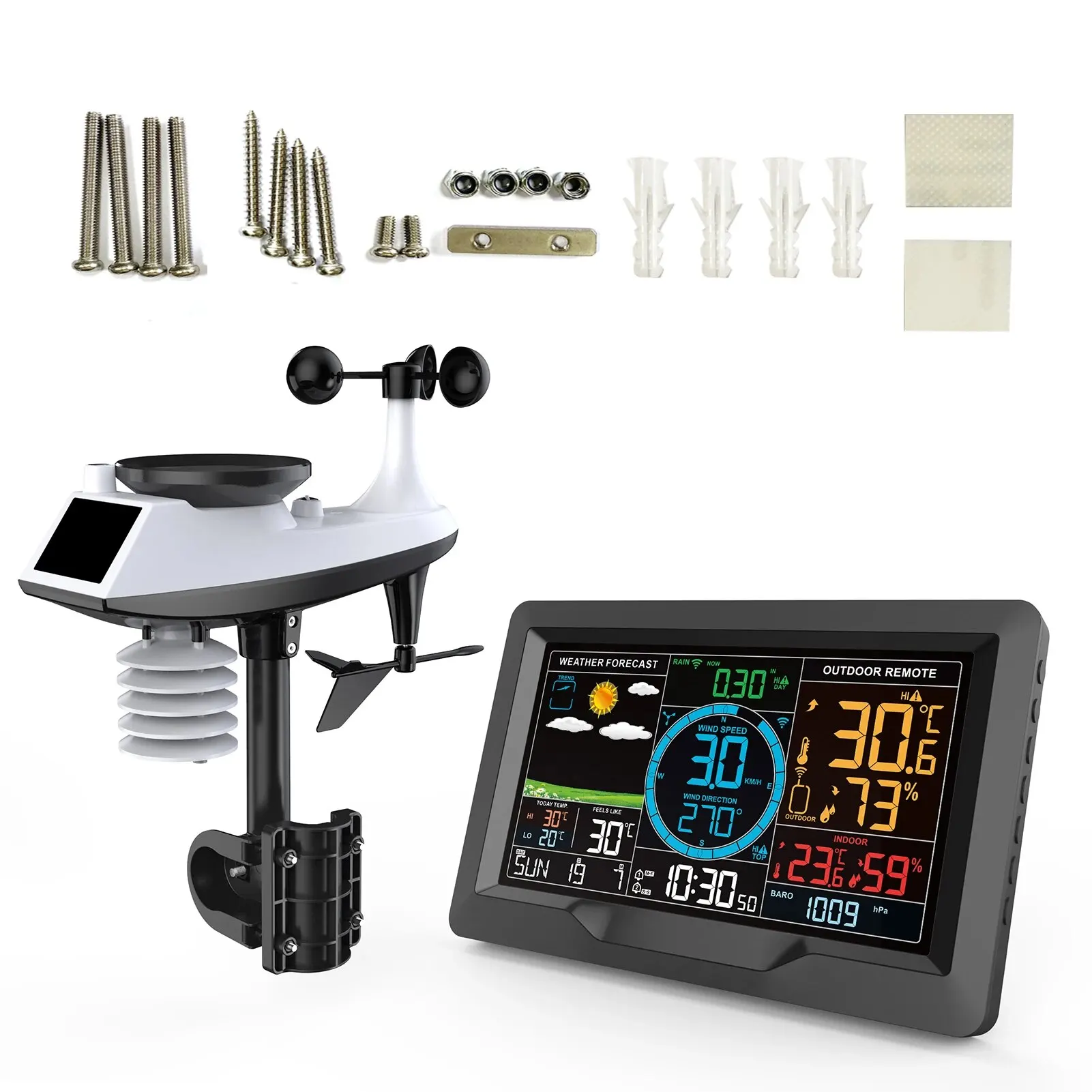 FJ3390A Functional Professional Weather Station Temperature Humidity Wind Speed and Rainfall Detection Weather Forecast Clock - Image 5