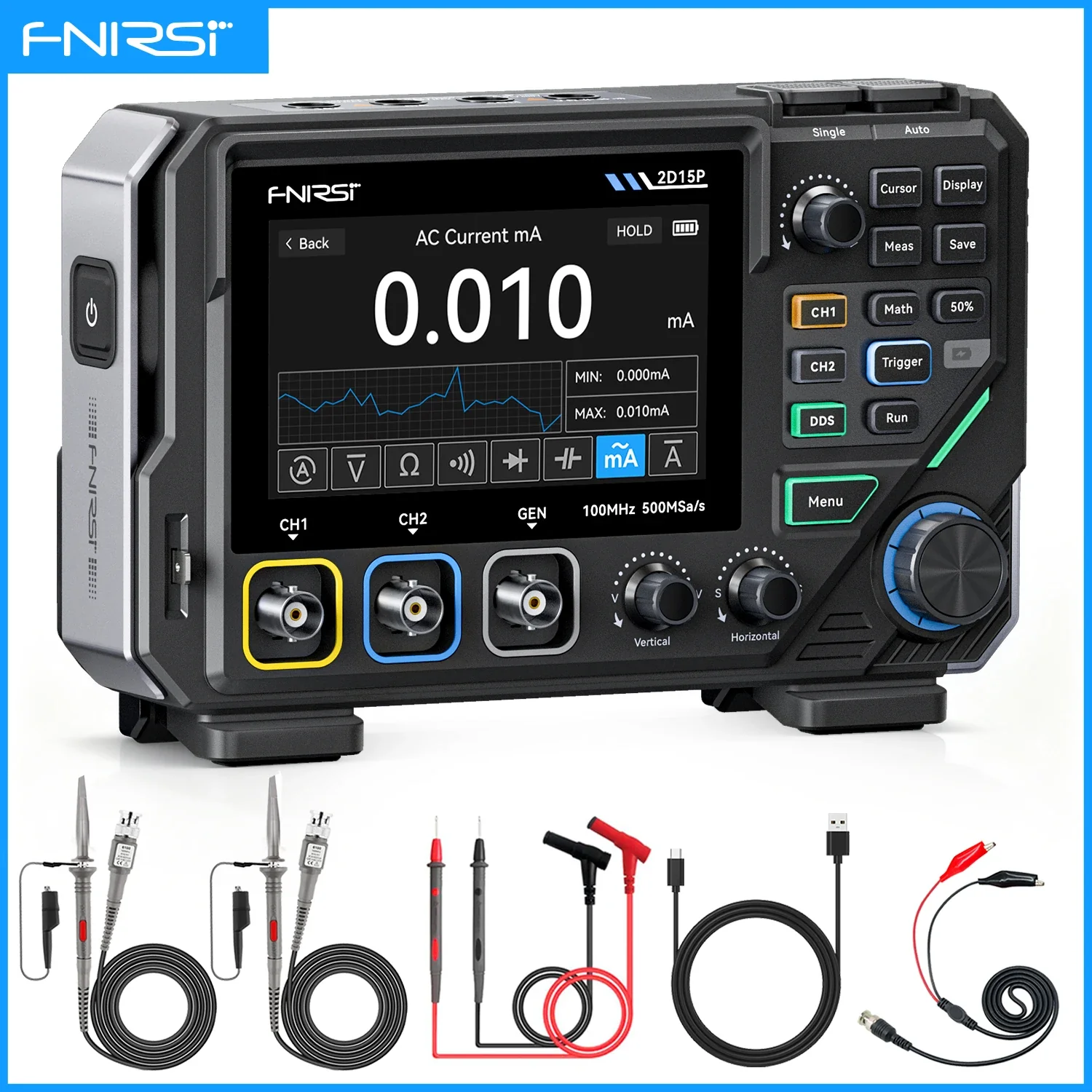 FNIRSI 2D15P  Touch Screen Oscilloscope  Multimeter Signal Generator - Image 6