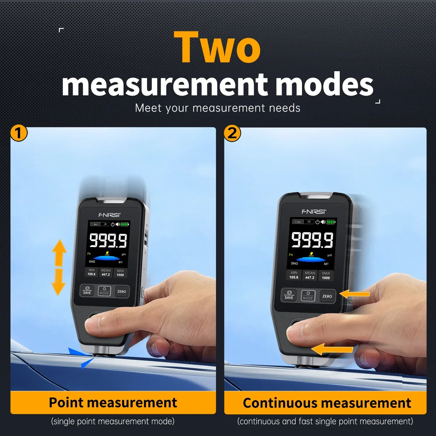 FNIRSI CTG-20 Coating Thickness Gauge 0-1400um Fe nFe Fe+Zn Electroplate Metal & Putty Powder - Image 3