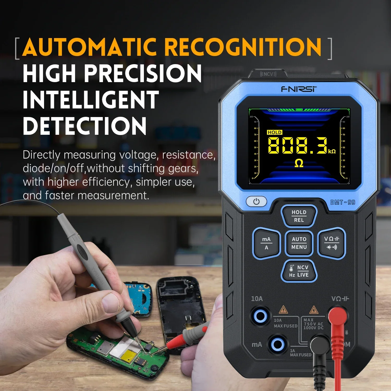 FNIRSI DMT-99 Digital Multimeter Current Voltage Tester - Image 4