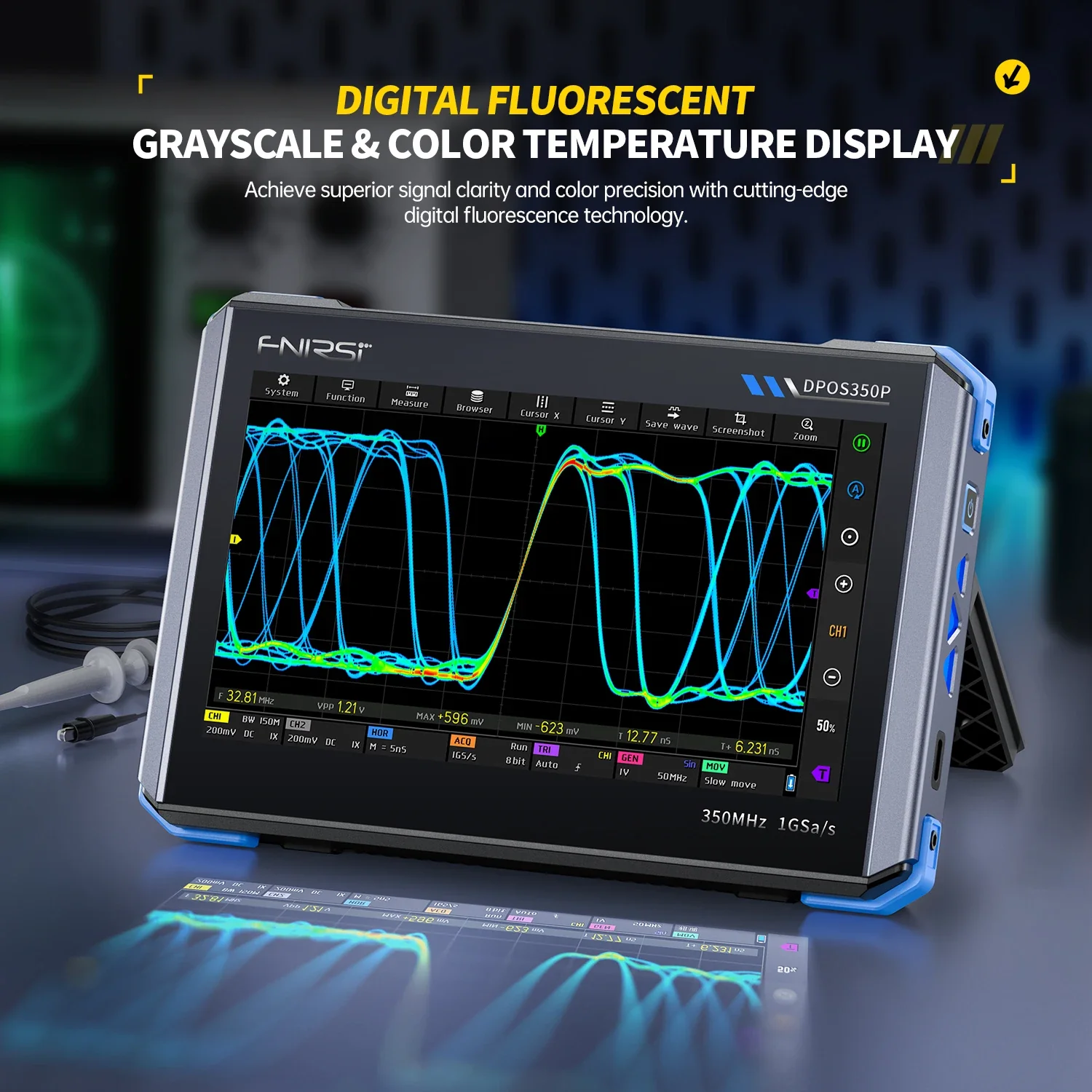 FNIRSI DPOS350P 4in1 Tablet Oscilloscope 2 Channel 350MHz Signal Generator 50MHz - Image 3