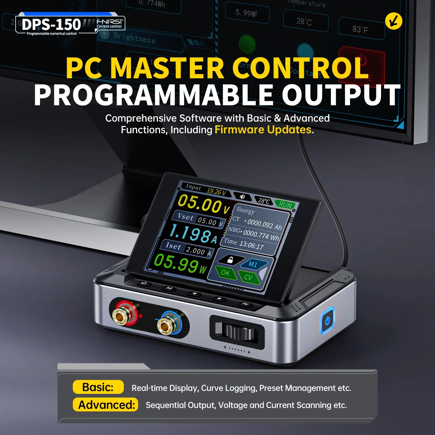 FNIRSI DPS-150 Laboratory DC Power Supply, CNC Adjustable 30V 5A Digital Display Micro Stabilized Switch Power Supply, Portable - Image 3