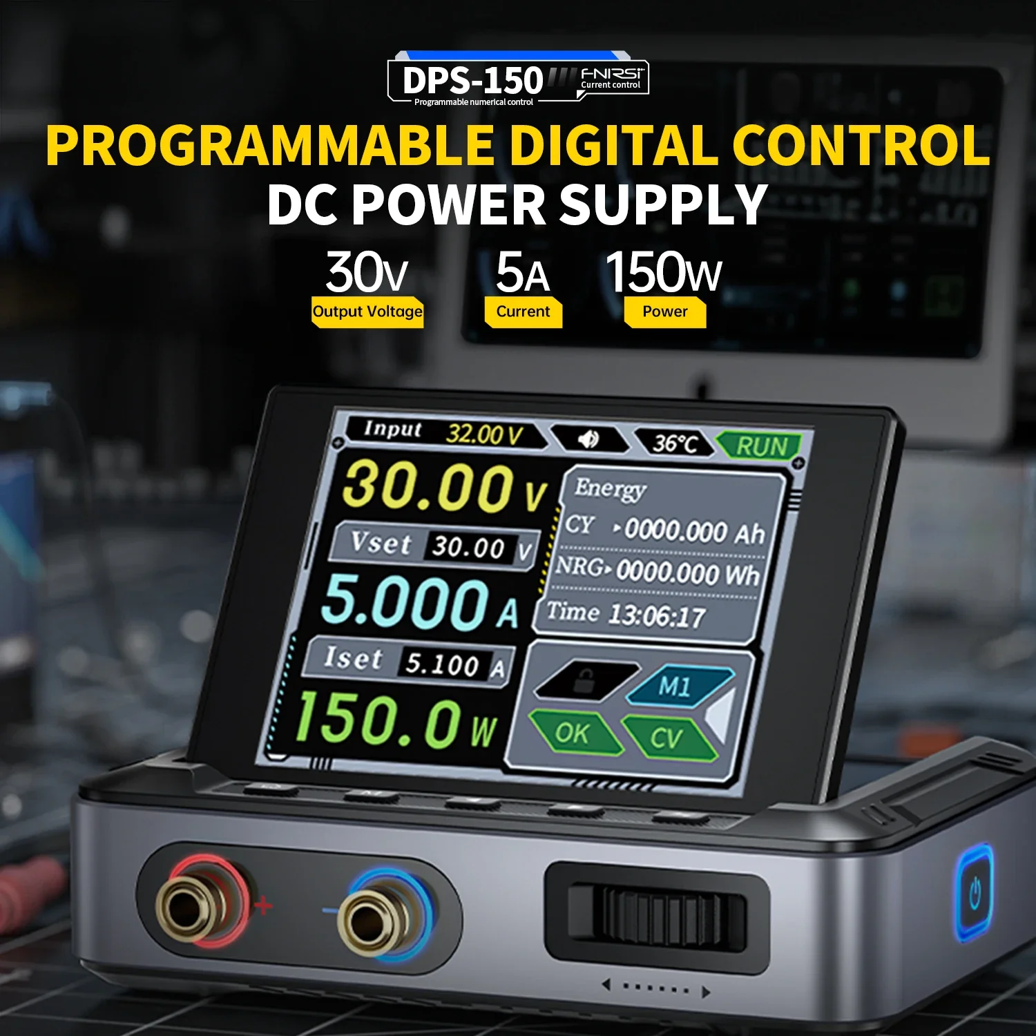 FNIRSI DPS-150 Laboratory DC Power Supply, CNC Adjustable 30V 5A Digital Display Micro Stabilized Switch Power Supply, Portable - Image 5