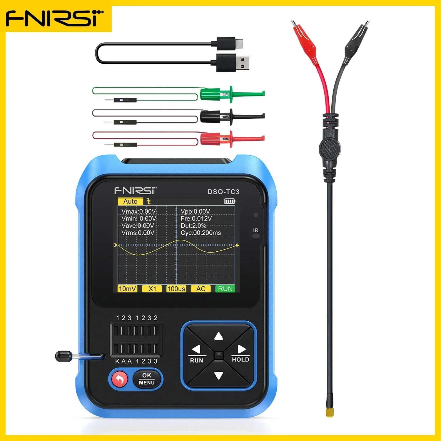 FNIRSI DSO-TC3  Digital Oscilloscope Mini Transistor Tester - Image 7