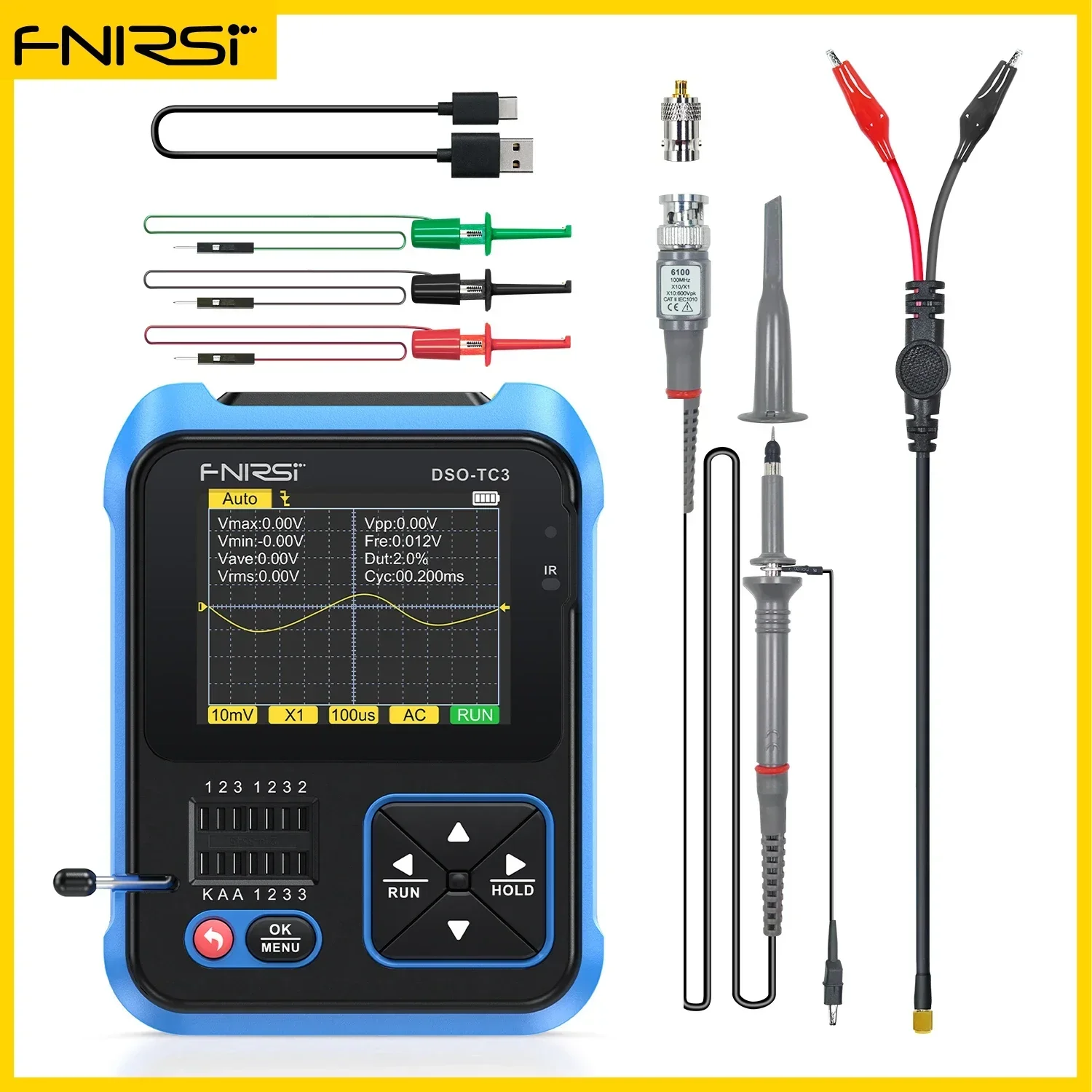 FNIRSI DSO-TC3  Digital Oscilloscope Mini Transistor Tester - Image 8