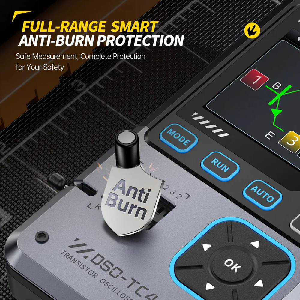 FNIRSI® DSO-TC4 3-IN-1 10MHz 48MSa/s Digital Oscilloscope Transistor Tester Signal Generator - Image 7