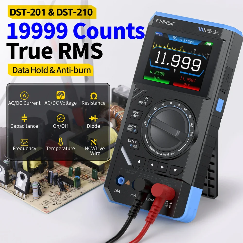 FNIRSI DST-210/201 3-in-1 Oscilloscope Multimeter & Signal Generator - Image 3