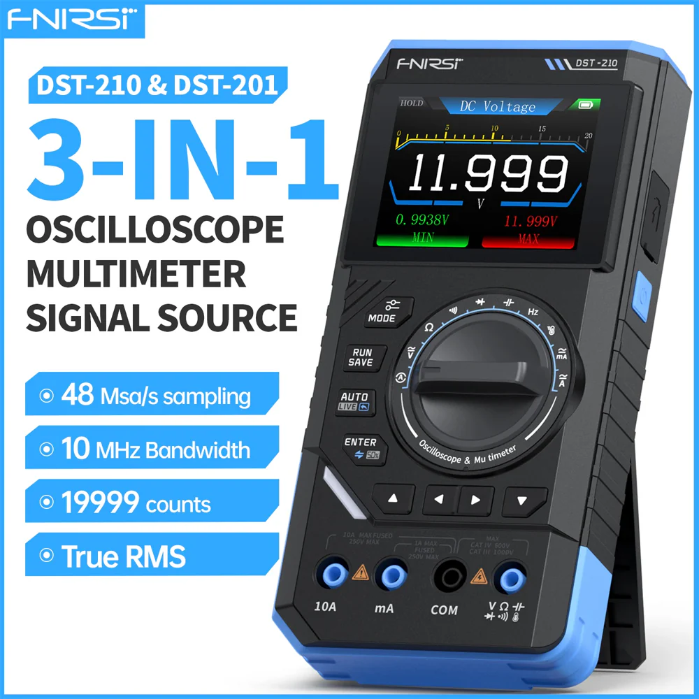 FNIRSI DST-210/201 3-in-1 Oscilloscope Multimeter & Signal Generator - Image 8