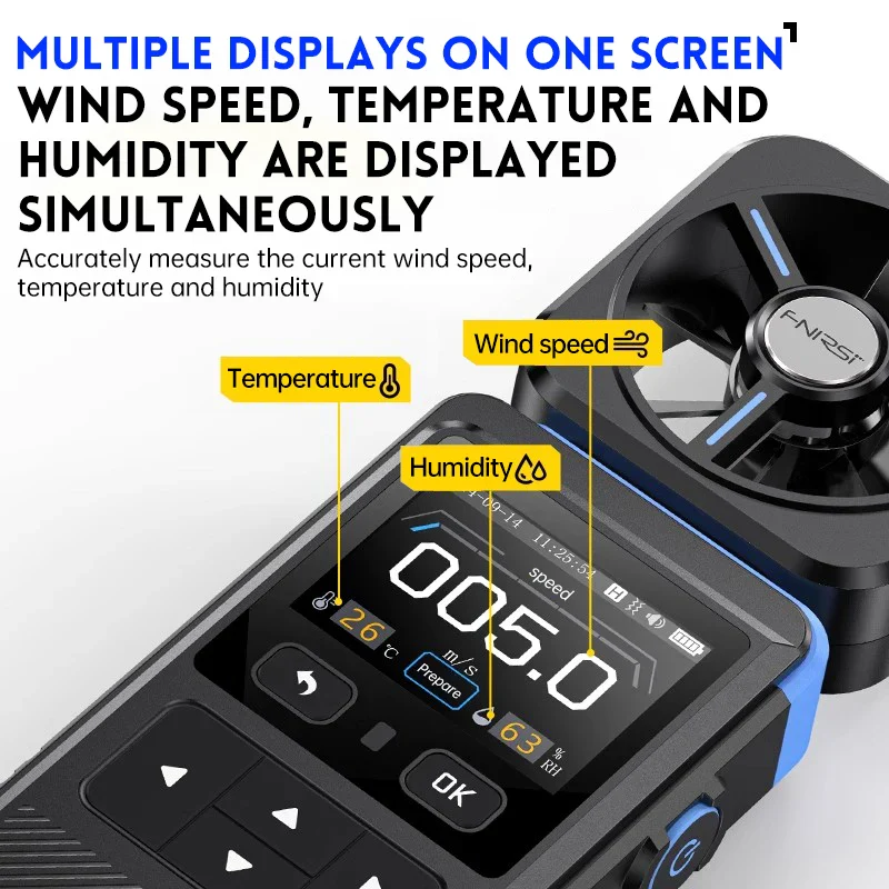 FNIRSI FAM-02 3 in 1 High Accuracy Anemometer Thermometer  Professional Anemometer - Image 2