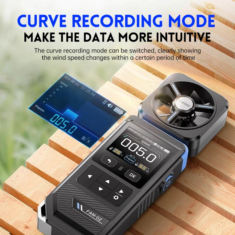 FNIRSI FAM-02 3 in 1 High Accuracy Anemometer Thermometer  Professional Anemometer - Image 3
